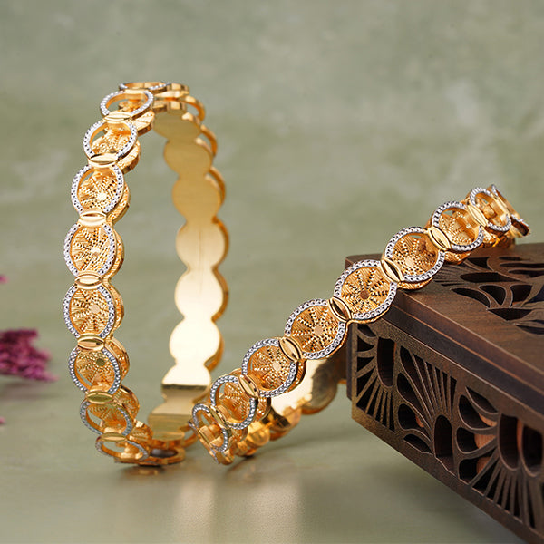 The MoreePork Women's 24 Carat Gold-Plated, Brass Riwaayat Bangle Set for Daily Wear, Parties, Weddings & Festivals.