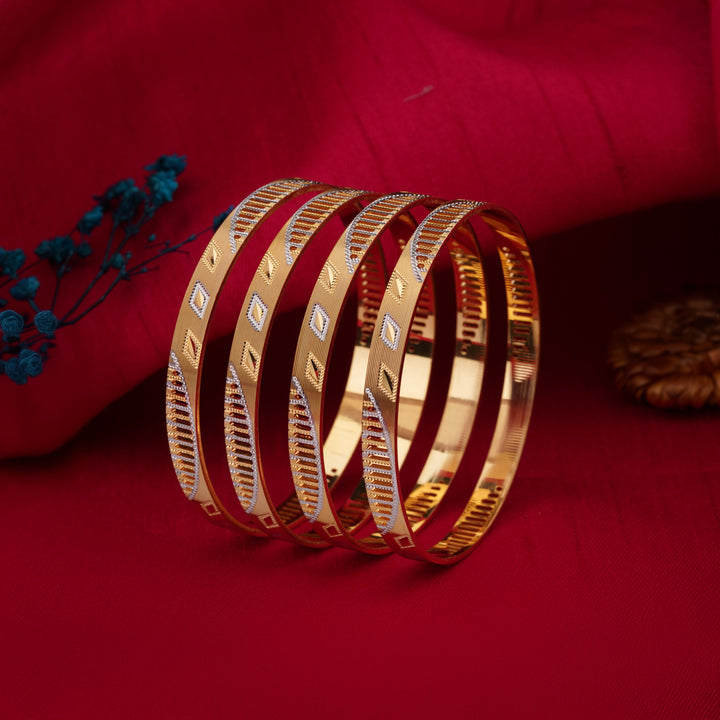 The MoreePork Women's 24 Carat Gold-Plated, Brass Sona Shringar Bangles Set for Daily Wear, Parties, Weddings & Festivals.