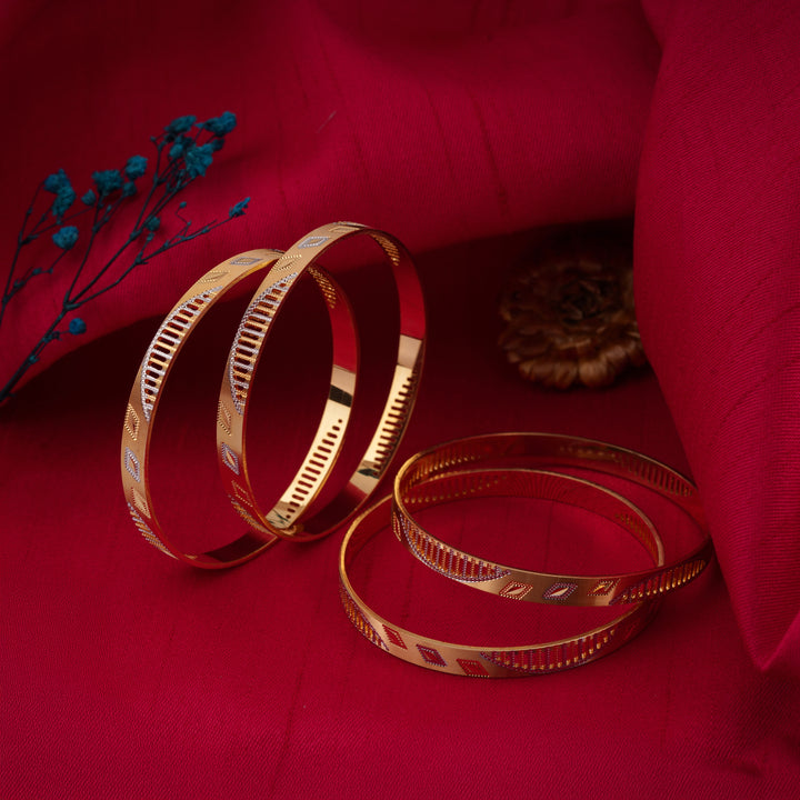 The MoreePork Women's 24 Carat Gold-Plated, Brass Sona Shringar Bangles Set for Daily Wear, Parties, Weddings & Festivals.