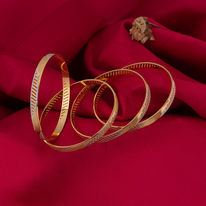 The MoreePork Women's 24 Carat Gold-Plated, Brass Radiant Bangles Set for Daily Wear, Parties, Weddings & Festivals.