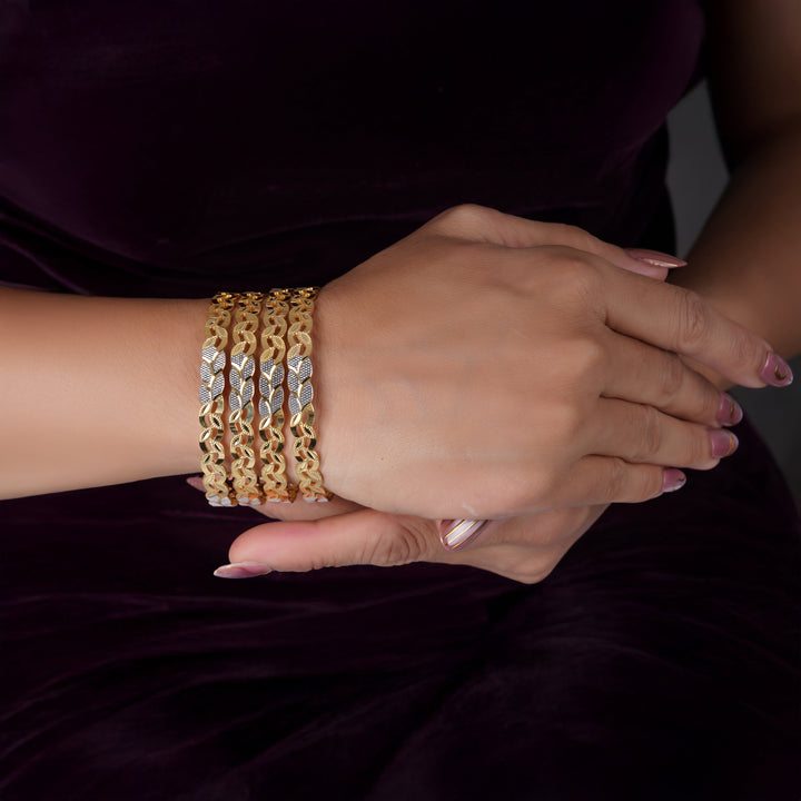 The MoreePork Women's 24 Carat Gold-Plated, Brass Bangles of Glory Set for Daily Wear, Parties, Weddings & Festivals.