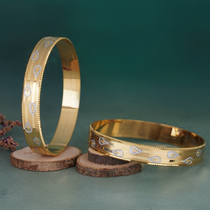 The MoreePork Women's 24 Carat Gold-Plated, Brass Everyday Bangles Set for Daily Wear, Parties, Weddings & Festivals.
