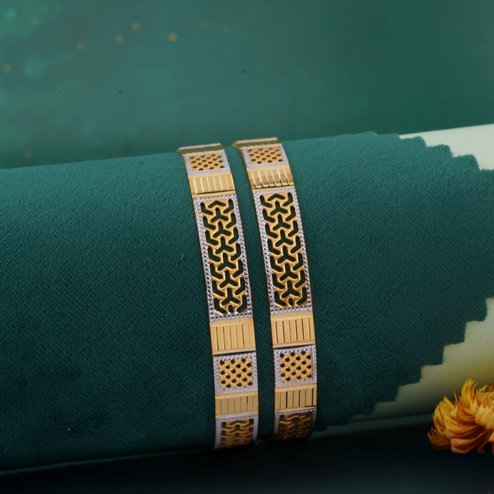 The MoreePork Women's 24 Carat Gold-Plated, Brass Elegant Bangle Set for Daily Wear, Parties, Weddings & Festivals.