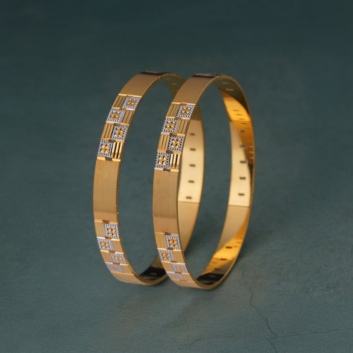 The MoreePork Women's 24 Carat Gold-Plated, Brass Gilded Touch Bangles Set for Daily Wear, Parties, Weddings & Festivals.