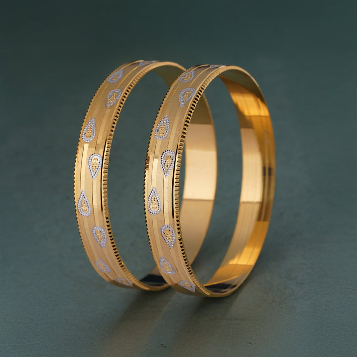 The MoreePork Women's 24 Carat Gold-Plated, Brass Everyday Bangles Set for Daily Wear, Parties, Weddings & Festivals.