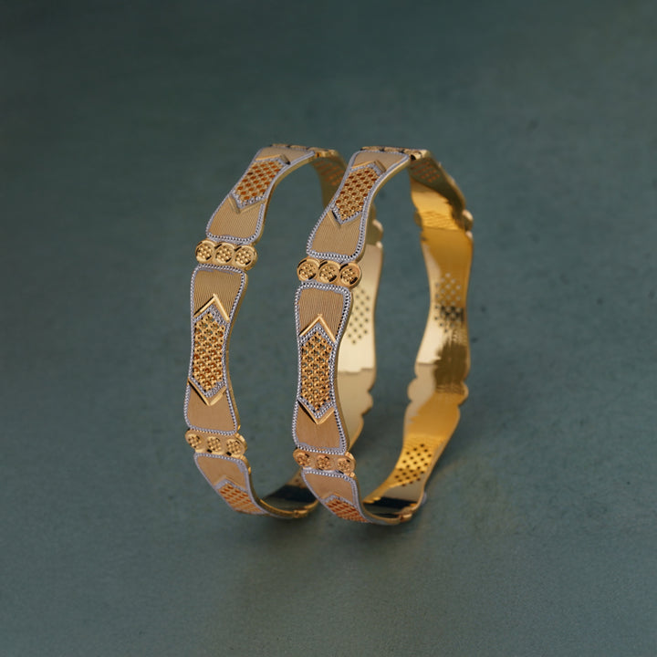 The MoreePork Women's 24 Carat Gold-Plated, Brass Stylish Bangle Set for Daily Wear, Parties, Weddings & Festivals.