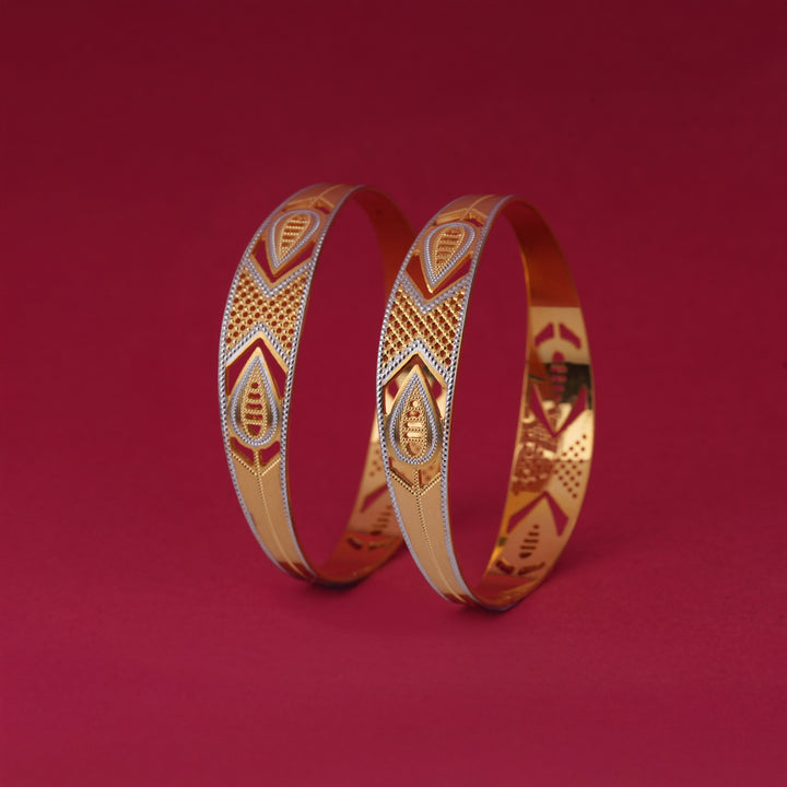 The MoreePork Women's 24 Carat Gold-Plated, Brass Lustrous Bangles Set for Daily Wear, Parties, Weddings & Festivals.