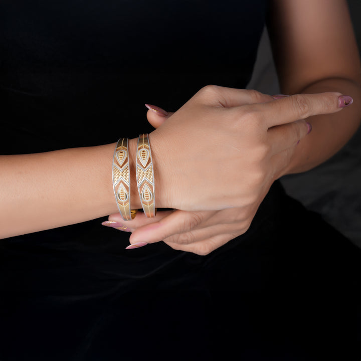 The MoreePork Women's 24 Carat Gold-Plated, Brass Lustrous Bangles Set for Daily Wear, Parties, Weddings & Festivals.
