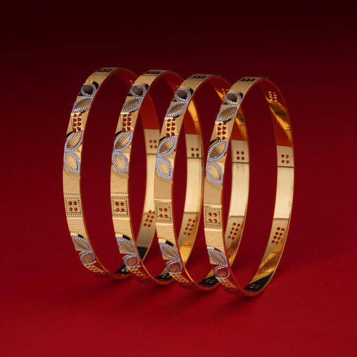 The MoreePork Women's 24 Carat Gold-Plated, Brass Love Bangles Set for Daily Wear, Parties, Weddings & Festivals.