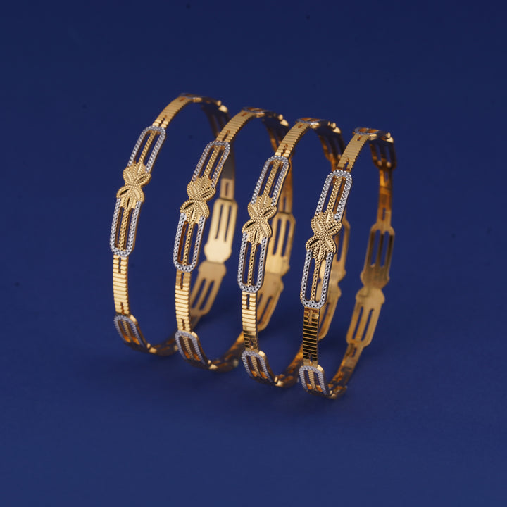 The MoreePork Women's 24 Carat Gold-Plated, Brass Classic Bangles Set for Daily Wear, Parties, Weddings & Festivals.