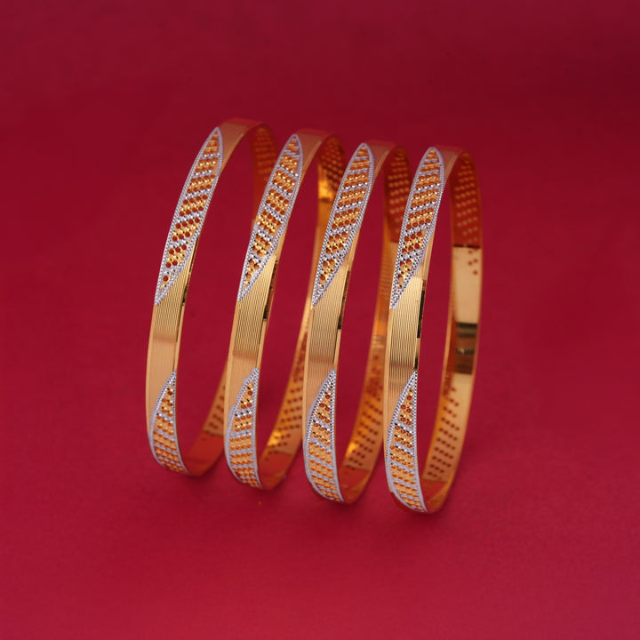 The MoreePork Women's 24 Carat Gold-Plated, Brass Radiant Bangles Set for Daily Wear, Parties, Weddings & Festivals.