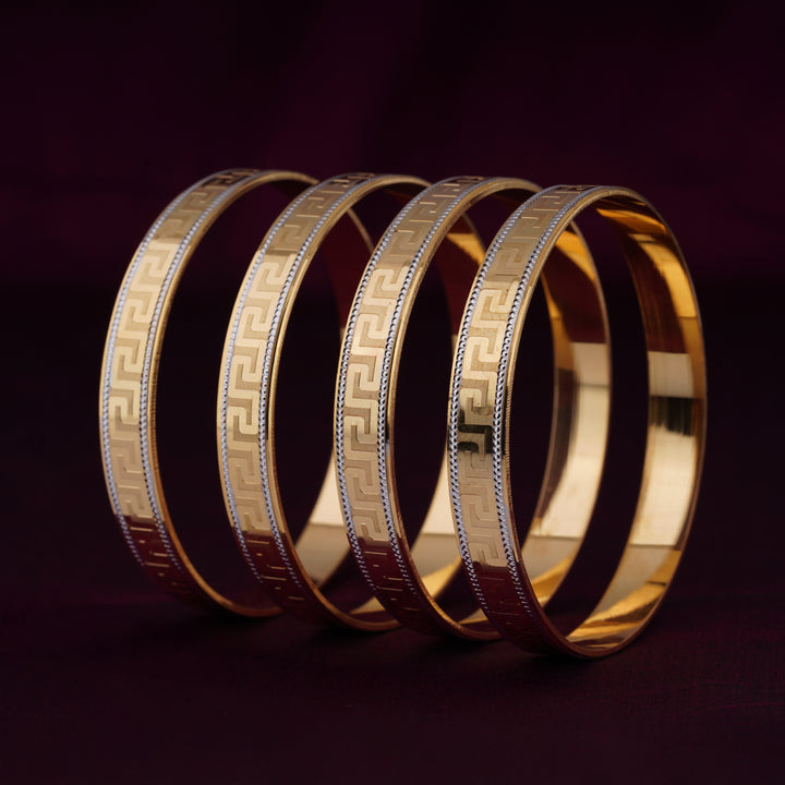 The MoreePork Women's 24 Carat Gold-Plated, Brass Timeless Elegance Bangles Set for Daily Wear, Parties, Weddings & Festivals.