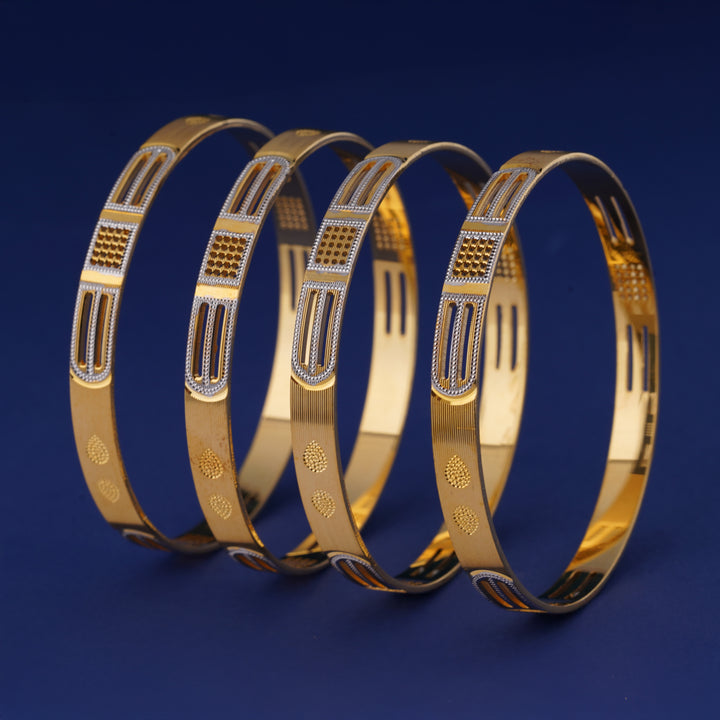 The MoreePork Women's 24 Carat Gold-Plated, Brass Exquisite Handcrafted Bangles Set for Daily Wear, Parties & Weddings.