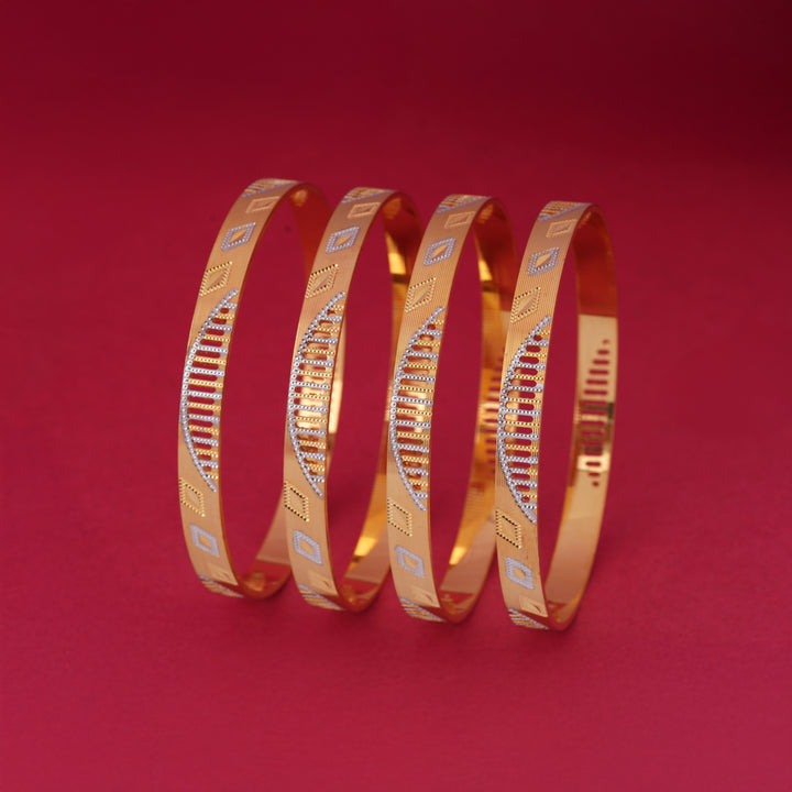 The MoreePork Women's 24 Carat Gold-Plated, Brass Sona Shringar Bangles Set for Daily Wear, Parties, Weddings & Festivals.