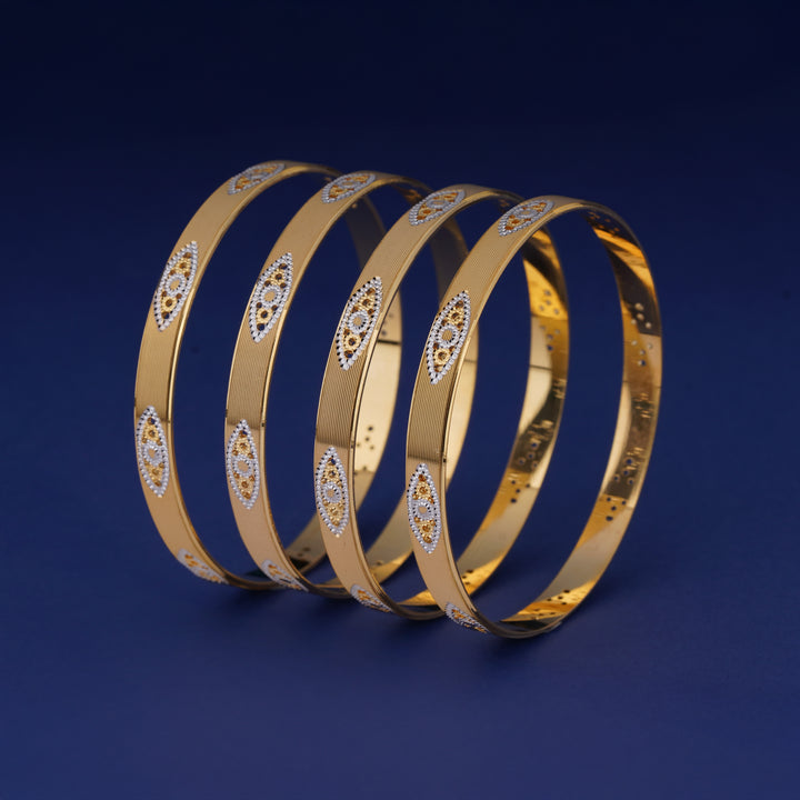 The MoreePork Women's 24 Carat Gold-Plated, Brass Bridal Bliss Bangles Set for Daily Wear, Parties, Weddings & Festivals.