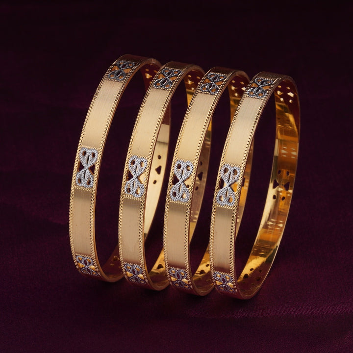 The MoreePork Women's 24 Carat Gold-Plated, Brass Luxury Carved Bangles Set for Daily Wear, Parties, Weddings & Festivals.