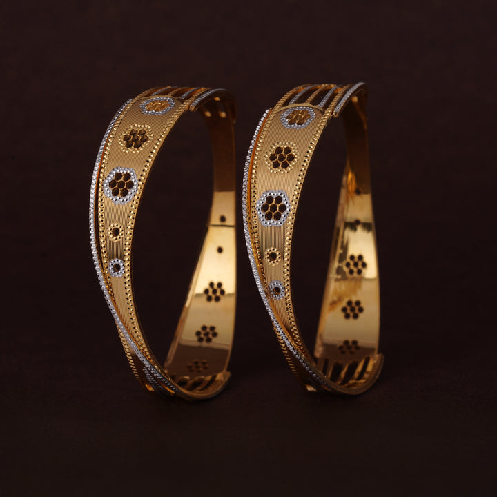 The MoreePork Women's 24 Carat Gold-Plated, Brass Ornate Glory Bangles Set for Daily Wear, Parties, Weddings & Festivals.