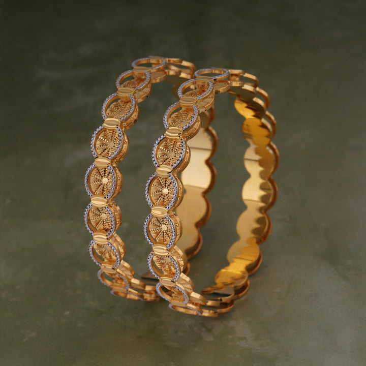 The MoreePork Women's 24 Carat Gold-Plated, Brass Riwaayat Bangle Set for Daily Wear, Parties, Weddings & Festivals.